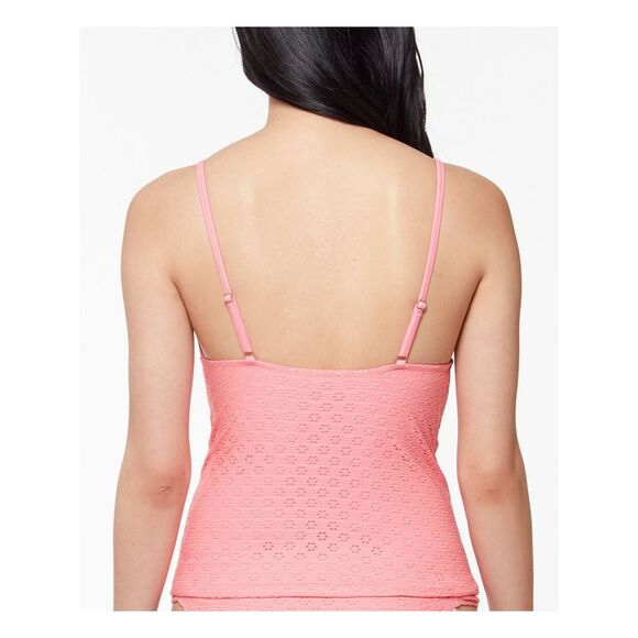 JESSICA SIMPSON Women's Coral Tie Front Sweet Tooth Tankini Top XL - Picture 2 of 2